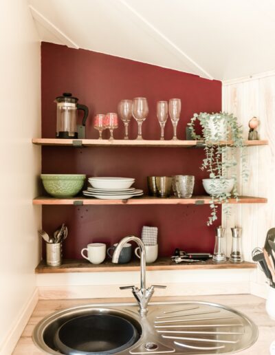 Kitchen shelves in Robins Retreat